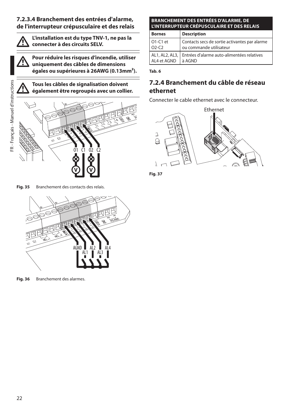 4 branchement du câble de réseau ethernet | Videotec ULISSE MAXI NETCAM User Manual | Page 112 / 180