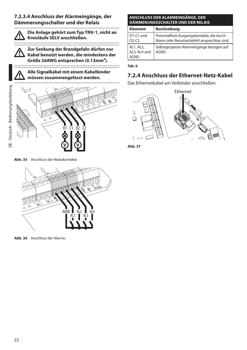 4 anschluss der ethernet-netz-kabel | Videotec ULISSE MAXI NETCAM User Manual | Page 156 / 180