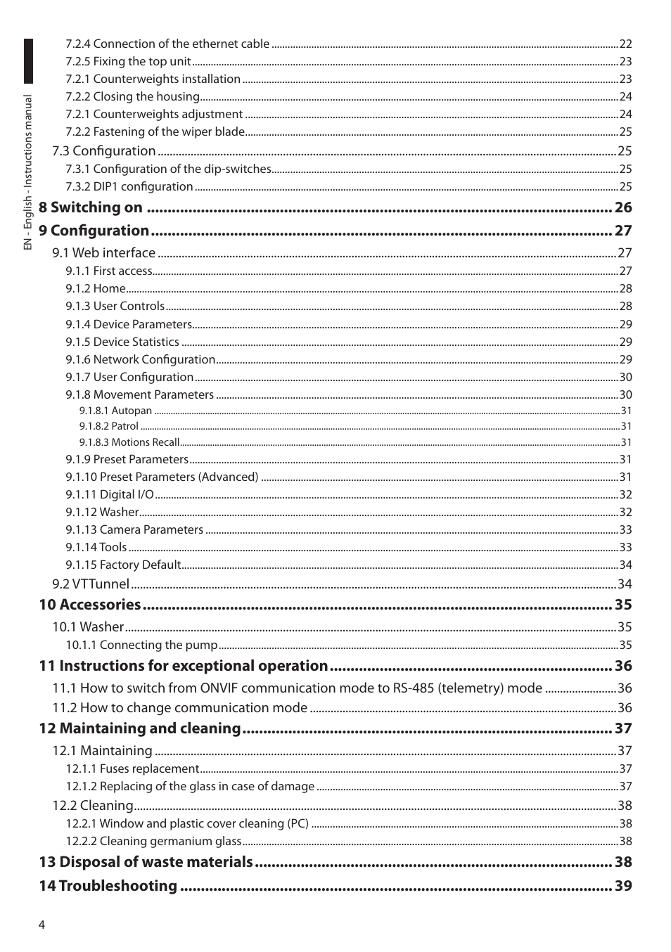 Videotec ULISSE MAXI NETCAM User Manual | Page 6 / 180