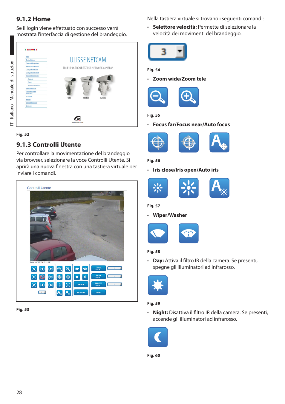 2 home, 3 controlli utente, 2 home 9.1.3 controlli utente | Videotec ULISSE MAXI NETCAM User Manual | Page 74 / 180