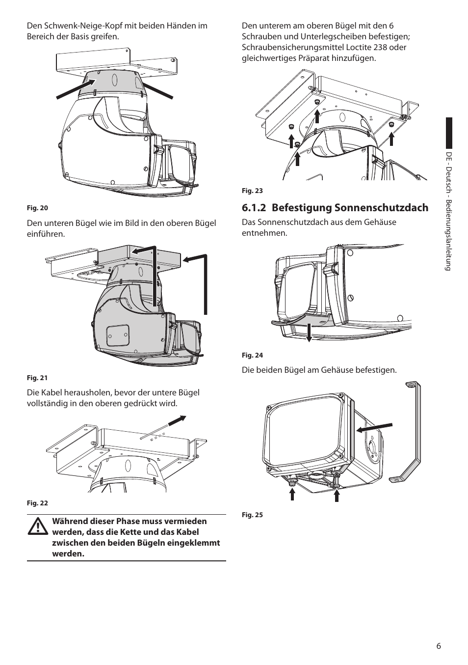 2 befestigung sonnenschutzdach | Videotec Halterungen User Manual | Page 29 / 32