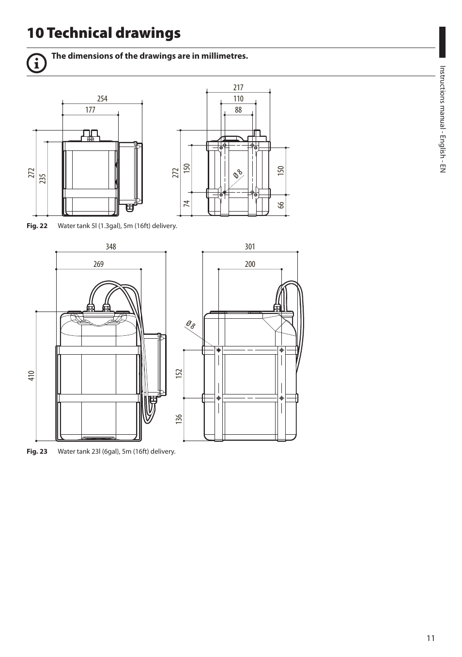 10 technical drawings | Videotec WASPT User Manual | Page 13 / 52