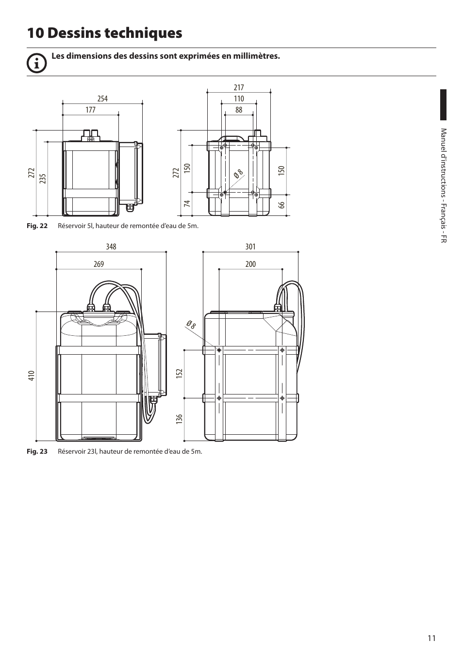 10 dessins techniques | Videotec WASPT User Manual | Page 37 / 52