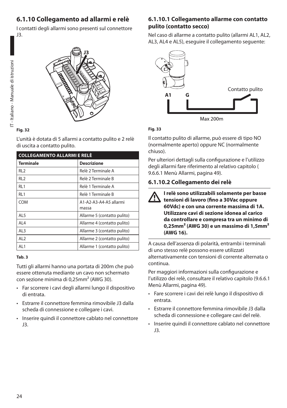 10 collegamento ad allarmi e relè, 2 collegamento dei relè | Videotec MAXIMUS MPXT User Manual | Page 116 / 454