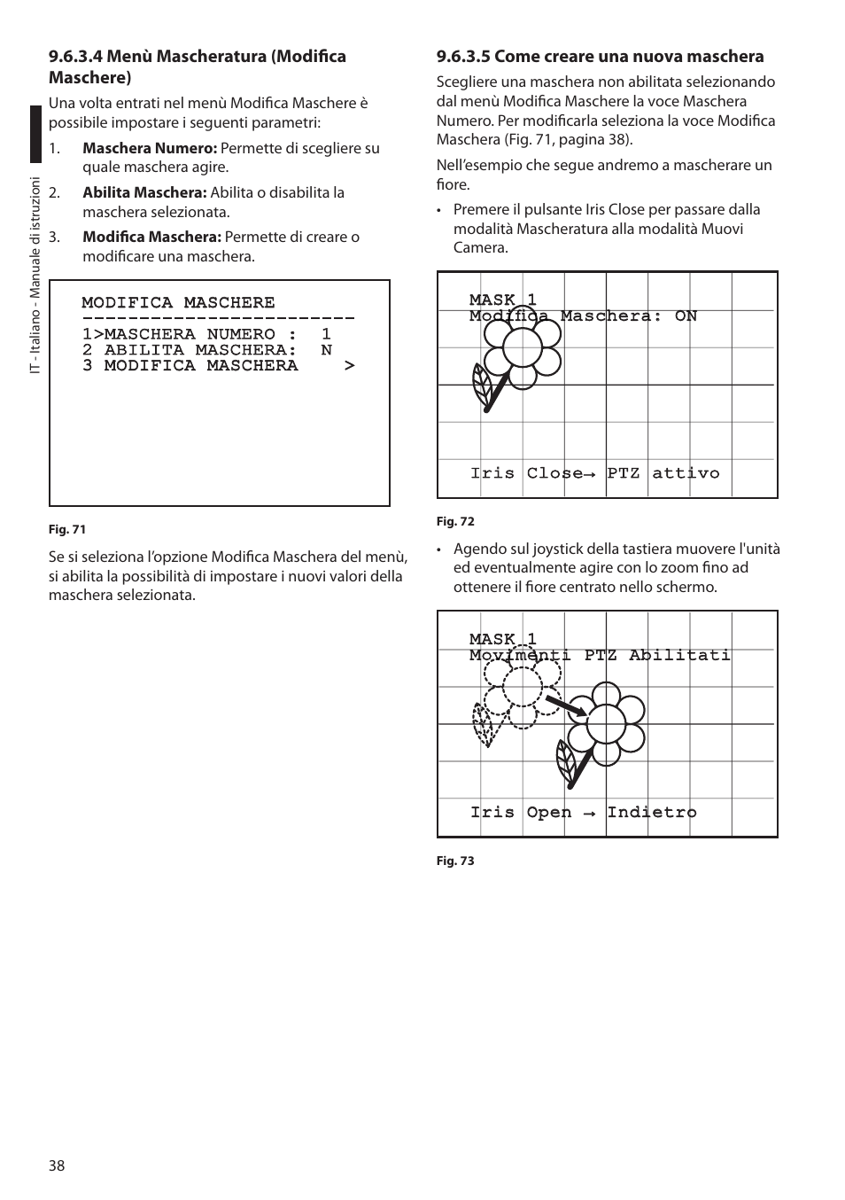 4 menù mascheratura (modifica maschere), 5 come creare una nuova maschera | Videotec MAXIMUS MPXT User Manual | Page 130 / 454