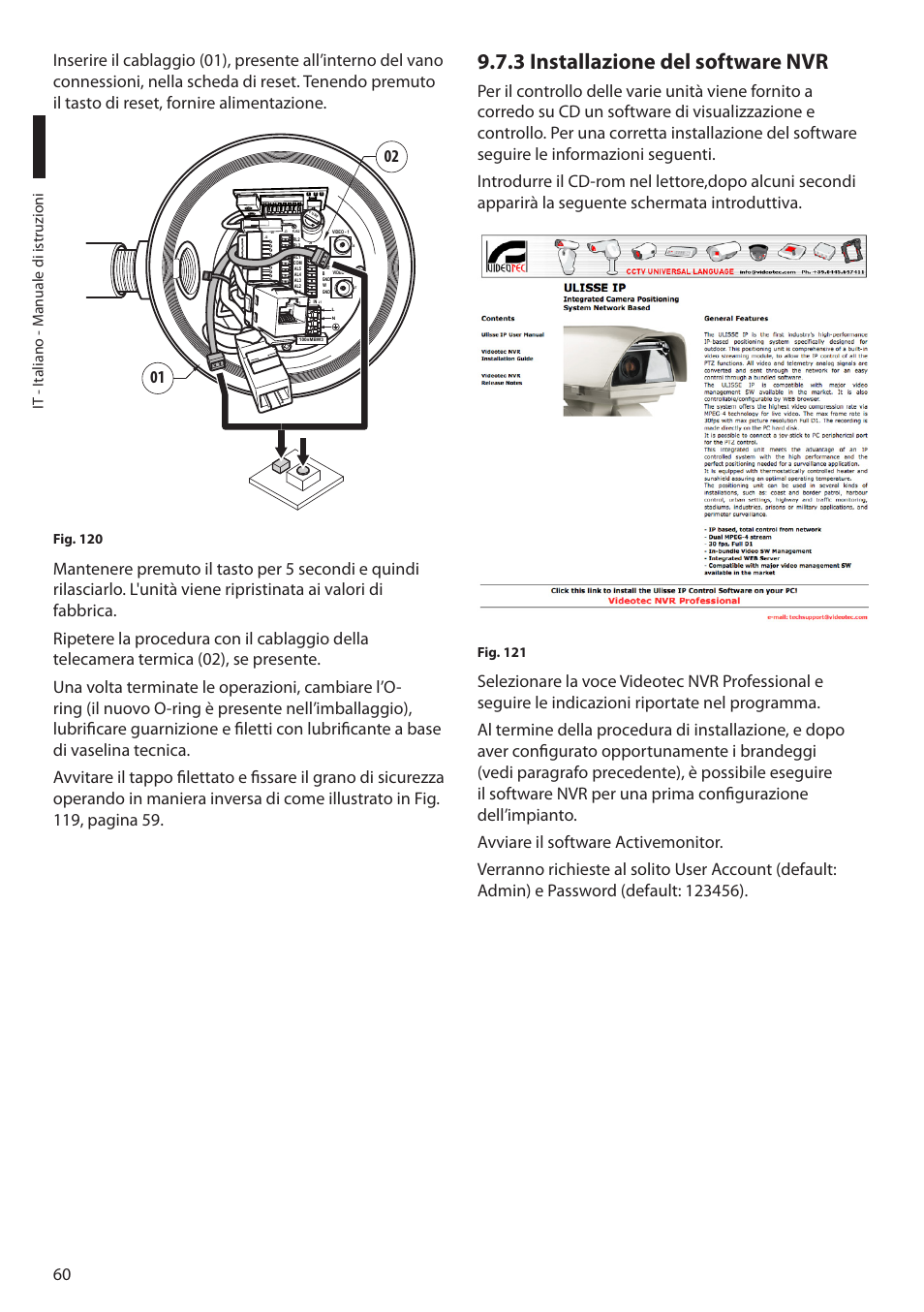 3 installazione del software nvr, It - i taliano - m anuale di istruzioni, Fig. 120 | Fig. 121 | Videotec MAXIMUS MPXT User Manual | Page 152 / 454