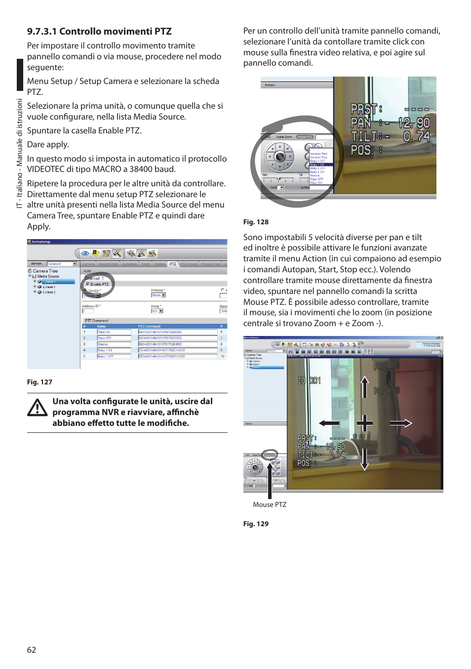1 controllo movimenti ptz | Videotec MAXIMUS MPXT User Manual | Page 154 / 454