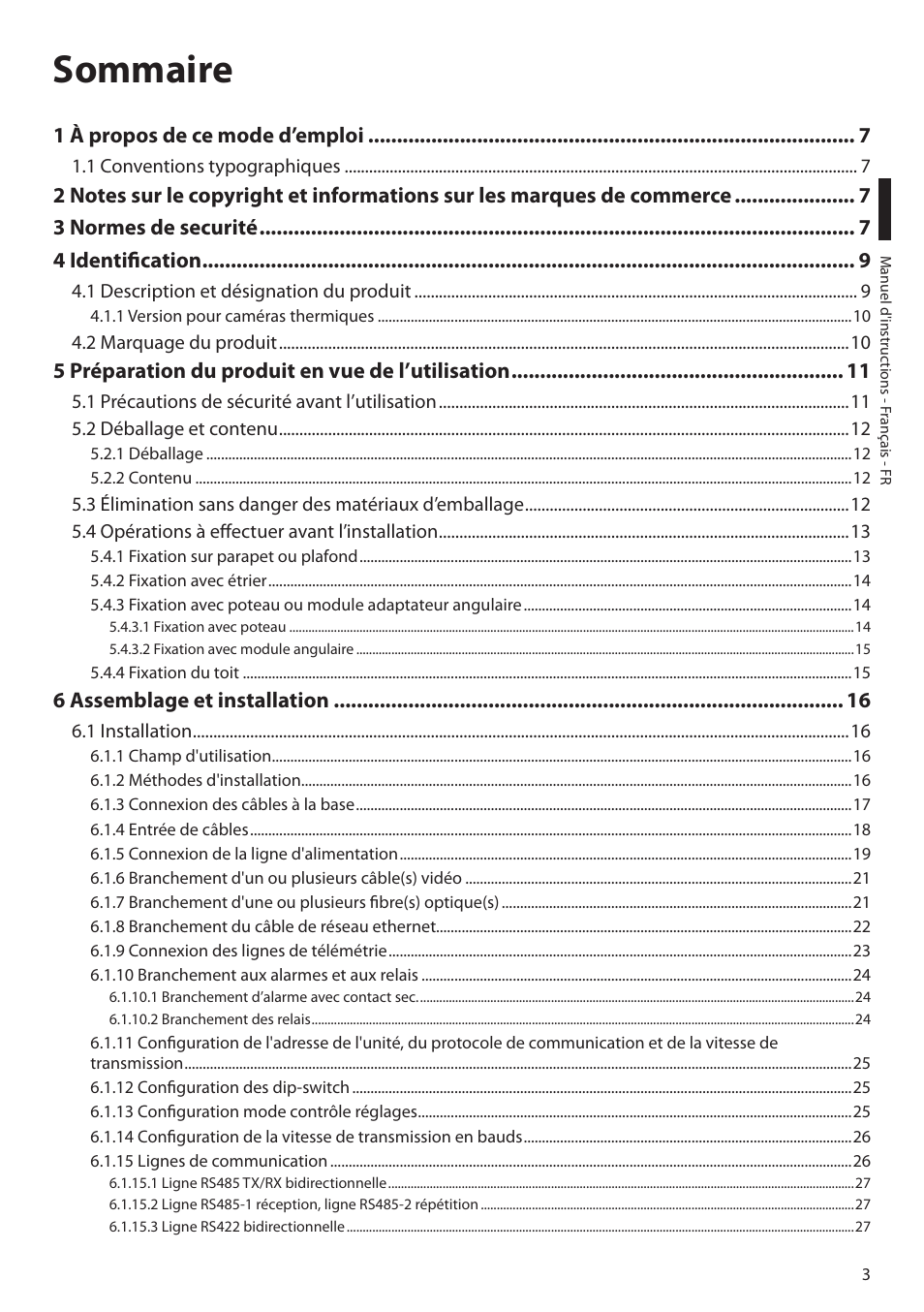 Sommaire | Videotec MAXIMUS MPXT User Manual | Page 185 / 454