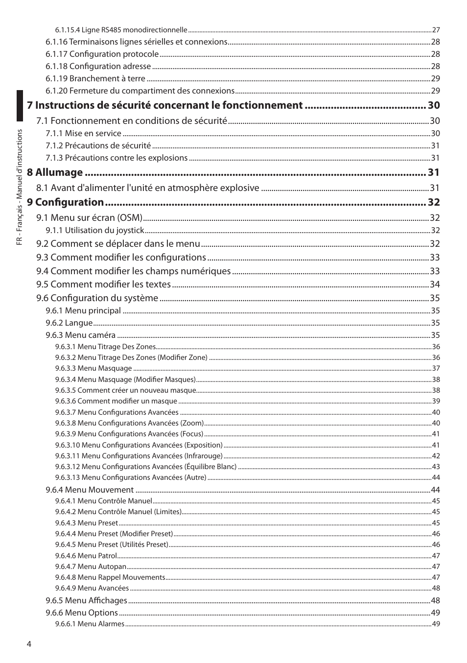 8 allumage, 9 configuration | Videotec MAXIMUS MPXT User Manual | Page 186 / 454