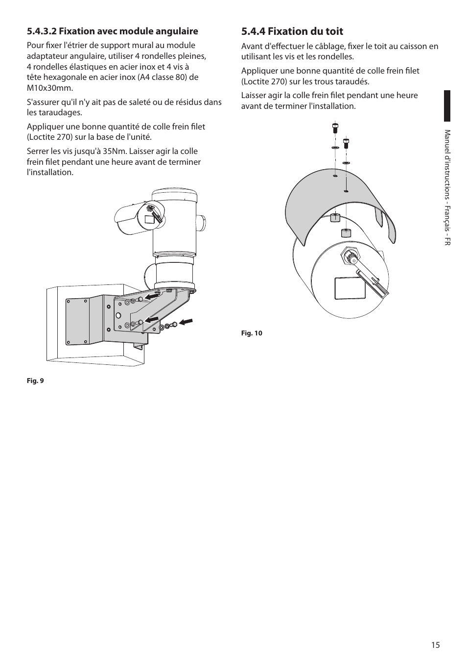 2 fixation avec module angulaire, 4 fixation du toit | Videotec MAXIMUS MPXT User Manual | Page 197 / 454
