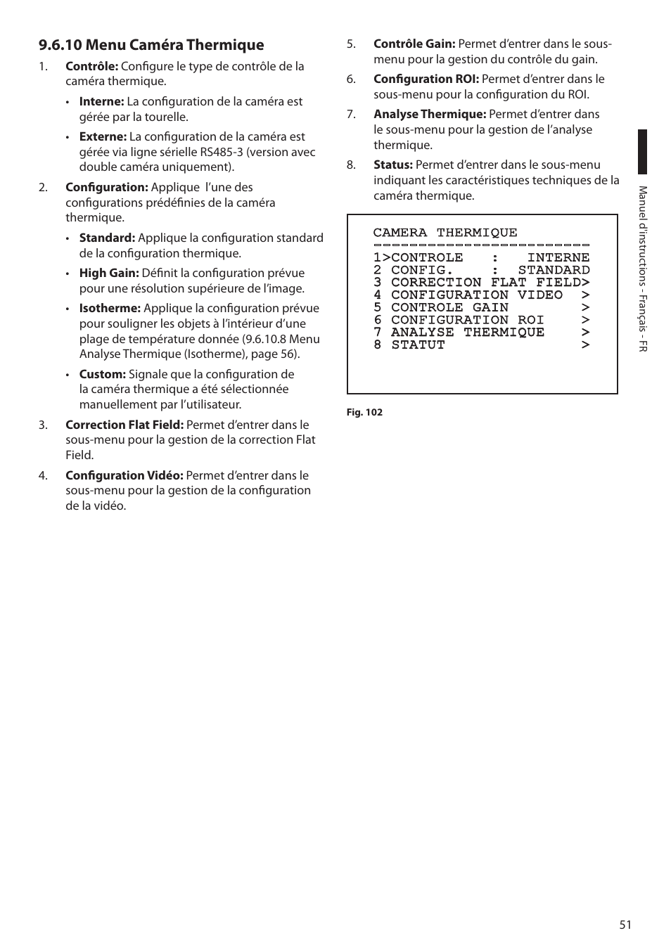 10 menu caméra thermique | Videotec MAXIMUS MPXT User Manual | Page 233 / 454