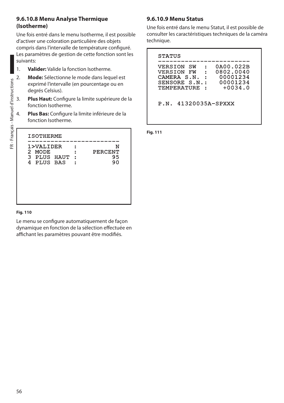 8 menu analyse thermique (isotherme), 9 menu status | Videotec MAXIMUS MPXT User Manual | Page 238 / 454