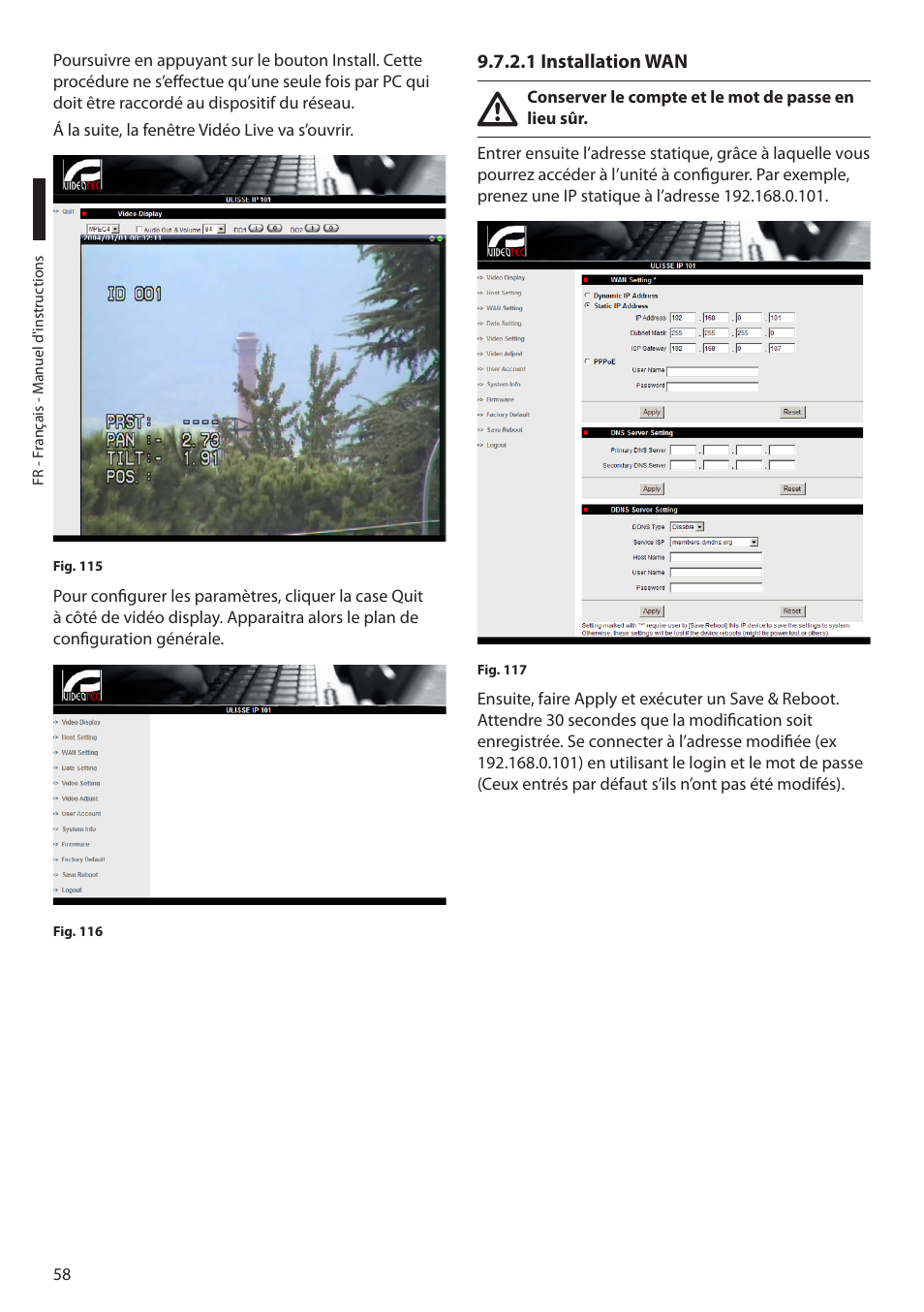 1 installation wan | Videotec MAXIMUS MPXT User Manual | Page 240 / 454