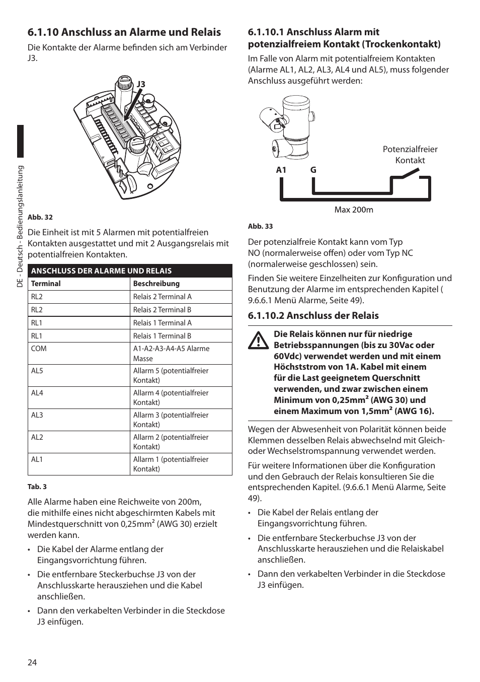 10 anschluss an alarme und relais, 2 anschluss der relais | Videotec MAXIMUS MPXT User Manual | Page 296 / 454