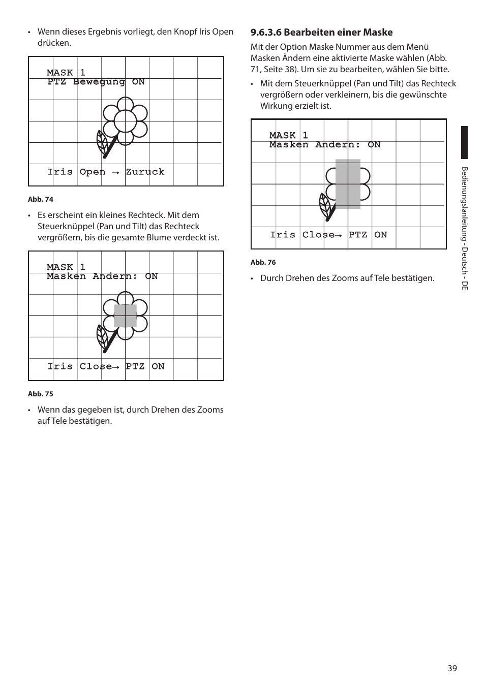 6 bearbeiten einer maske | Videotec MAXIMUS MPXT User Manual | Page 311 / 454