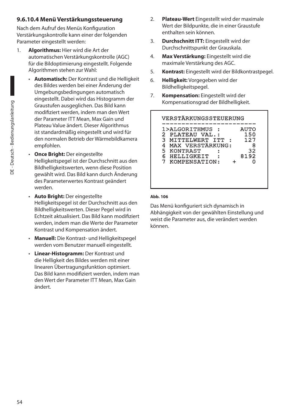 4 menü verstärkungssteuerung | Videotec MAXIMUS MPXT User Manual | Page 326 / 454