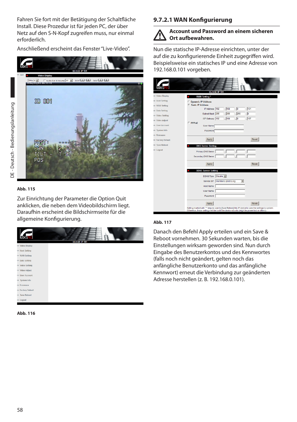1 wan konfigurierung | Videotec MAXIMUS MPXT User Manual | Page 330 / 454