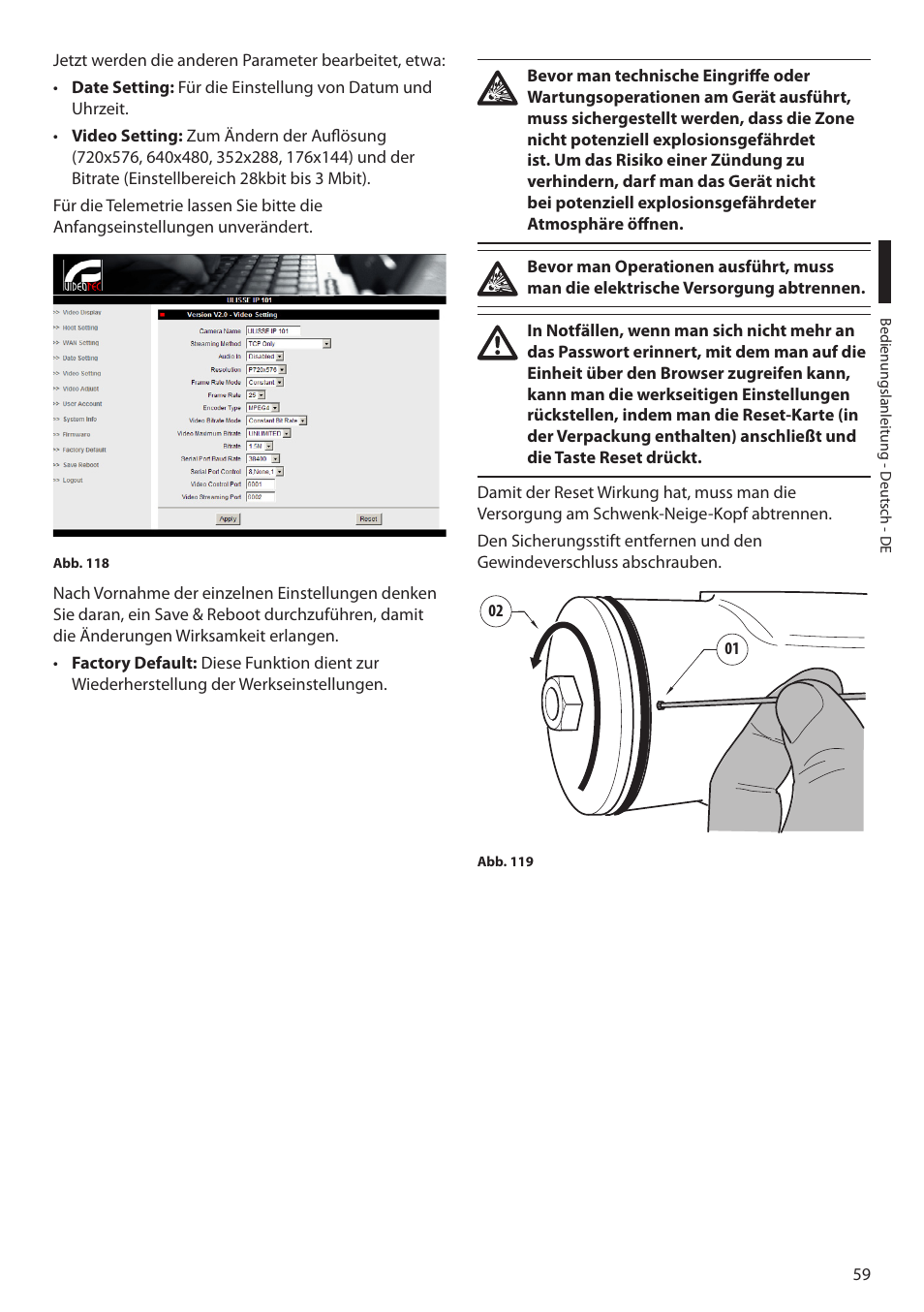 Videotec MAXIMUS MPXT User Manual | Page 331 / 454