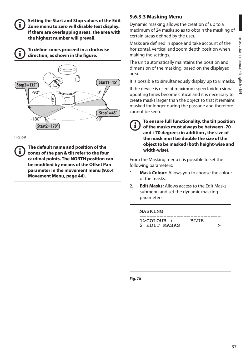 3 masking menu | Videotec MAXIMUS MPXT User Manual | Page 39 / 454