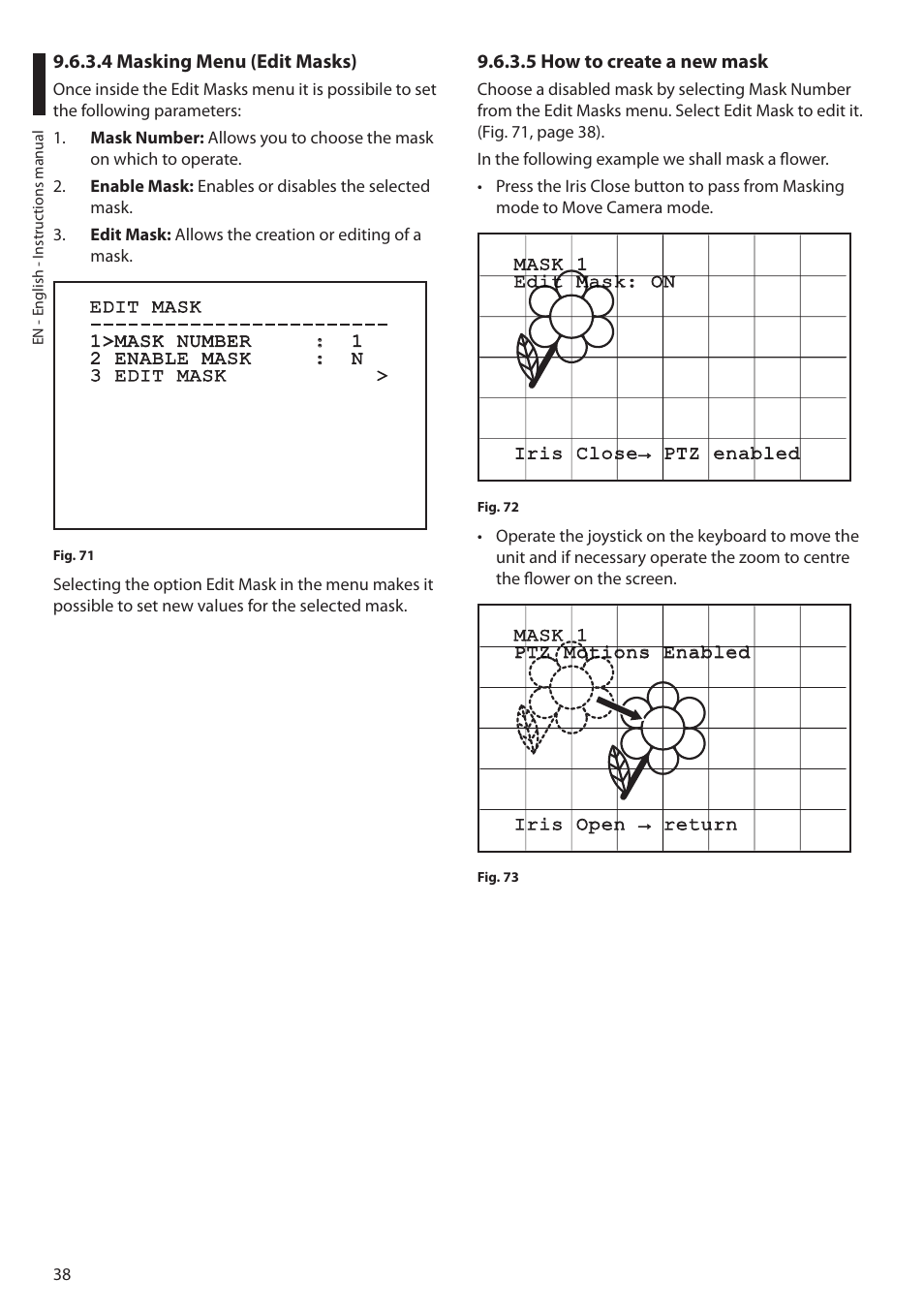 4 masking menu (edit masks), 5 how to create a new mask | Videotec MAXIMUS MPXT User Manual | Page 40 / 454
