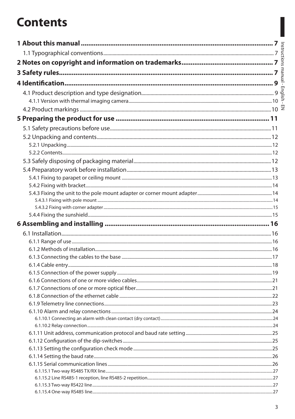 Videotec MAXIMUS MPXT User Manual | Page 5 / 454