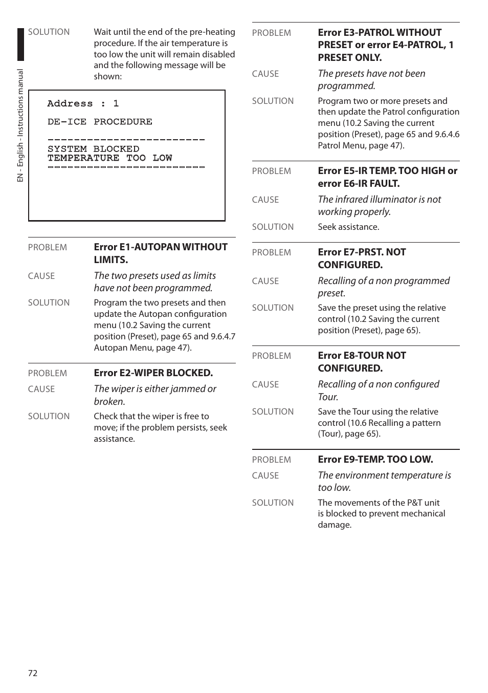 Videotec MAXIMUS MPXT User Manual | Page 74 / 454