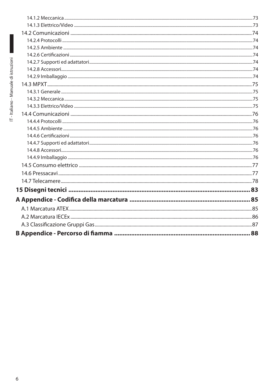 B appendice - percorso di fiamma | Videotec MAXIMUS MPXT User Manual | Page 98 / 454