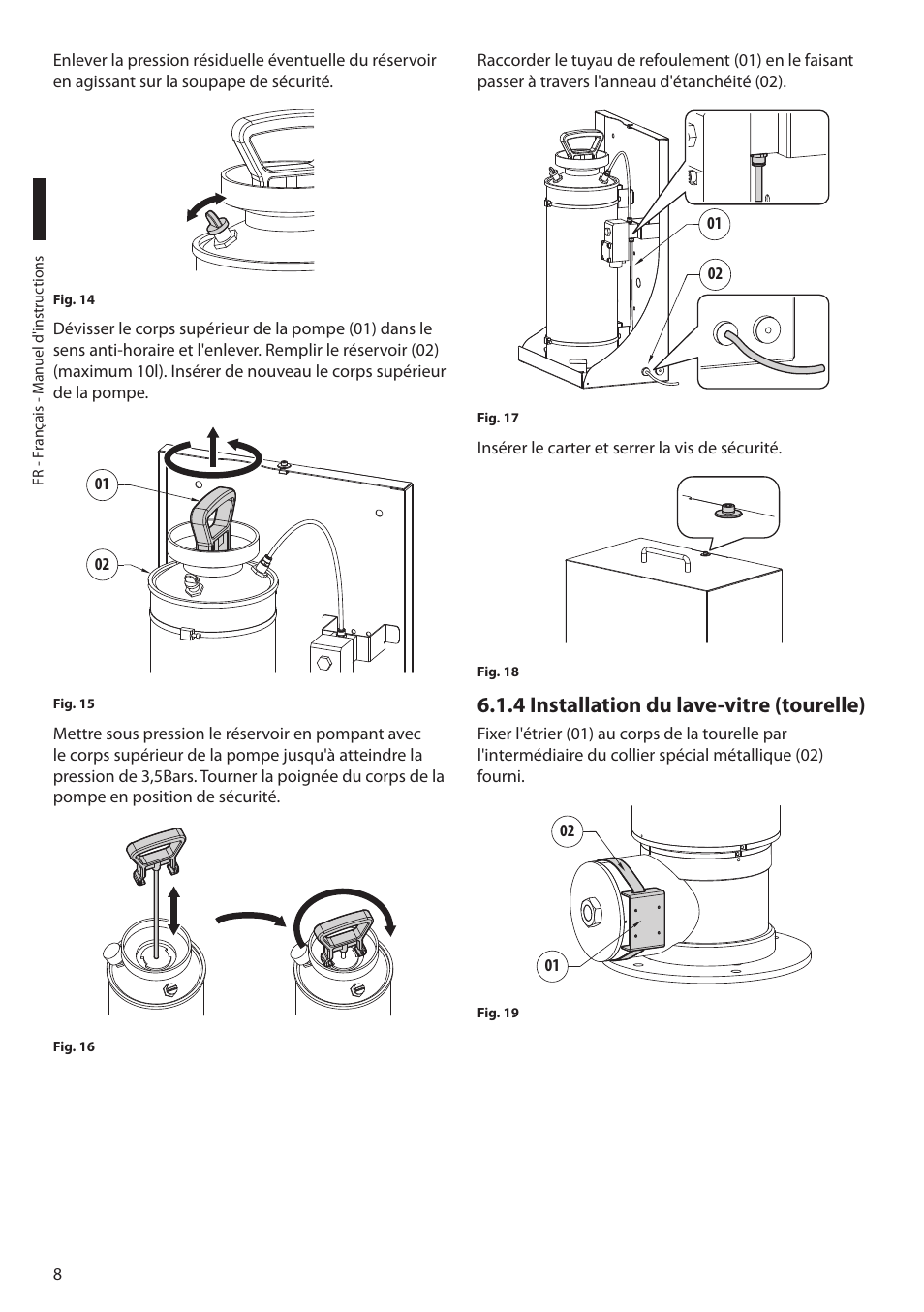 4 installation du lave-vitre (tourelle) | Videotec MAXIMUS WASEX User Manual | Page 34 / 64