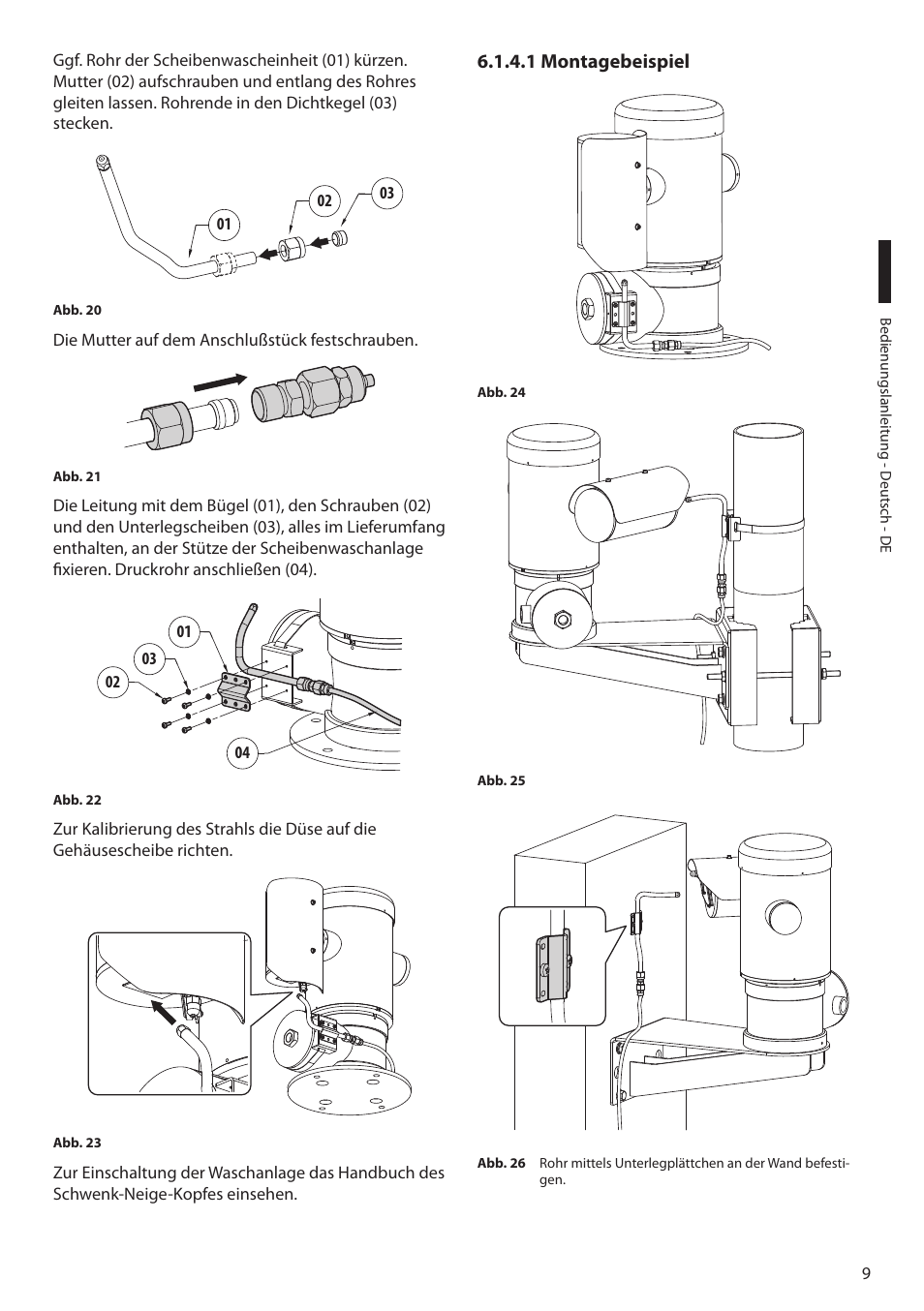 1 montagebeispiel | Videotec MAXIMUS WASEX User Manual | Page 47 / 64