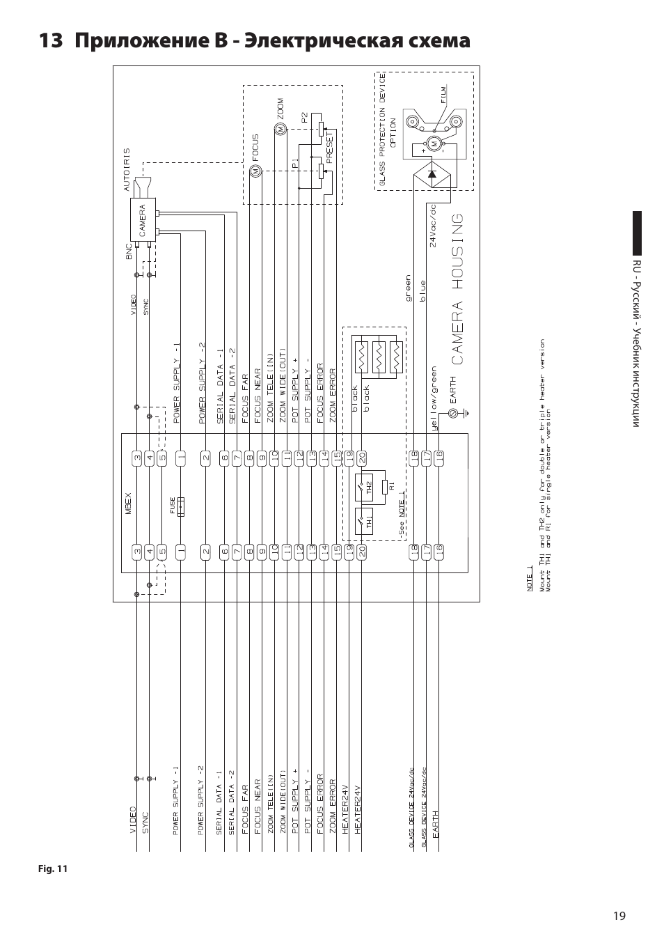 13 приложение b - электрическая схема | Videotec EXH User Manual | Page 109 / 114