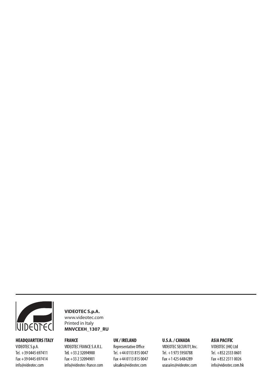 Videotec EXH User Manual | Page 112 / 114