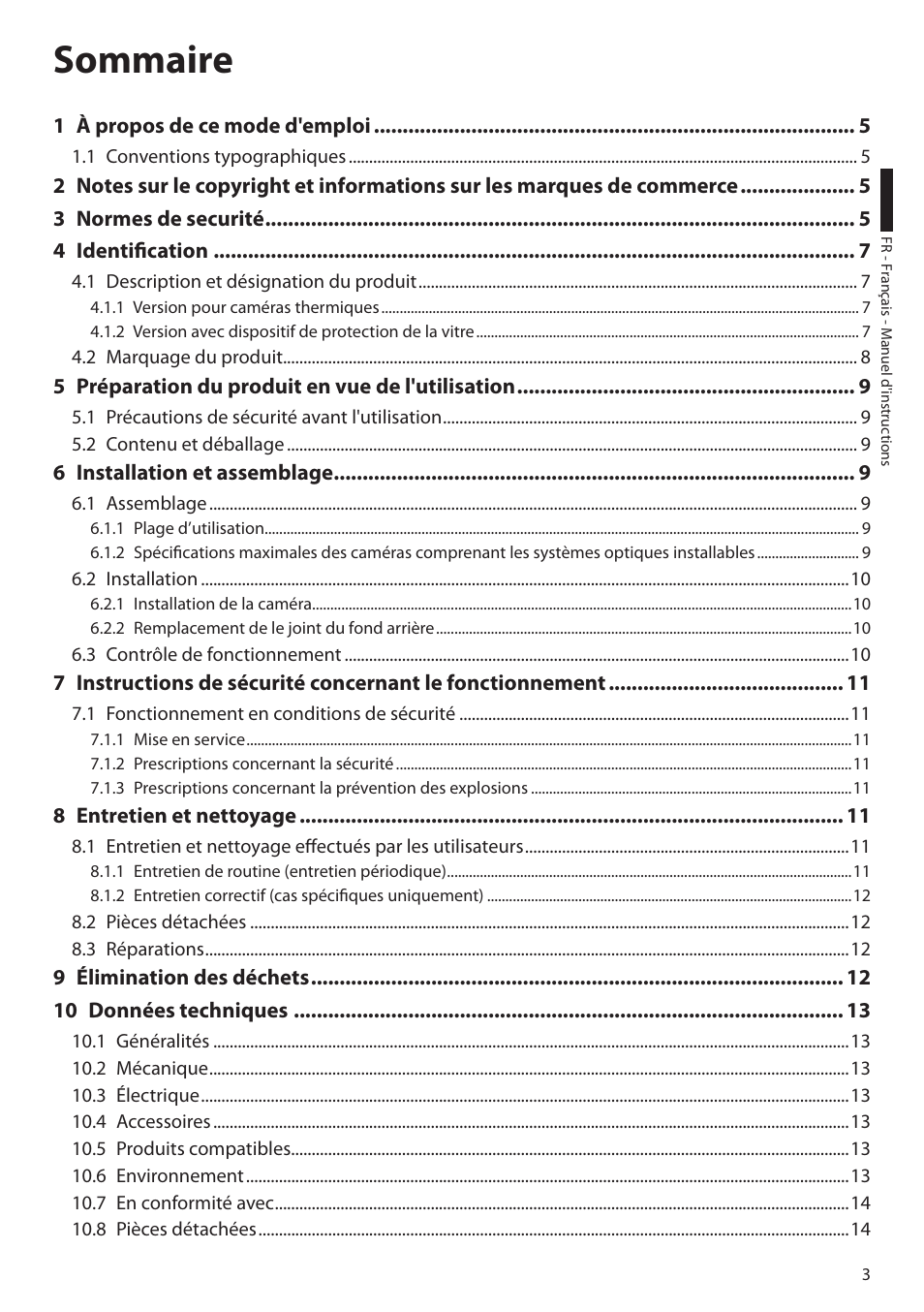 Sommaire | Videotec EXH User Manual | Page 49 / 114