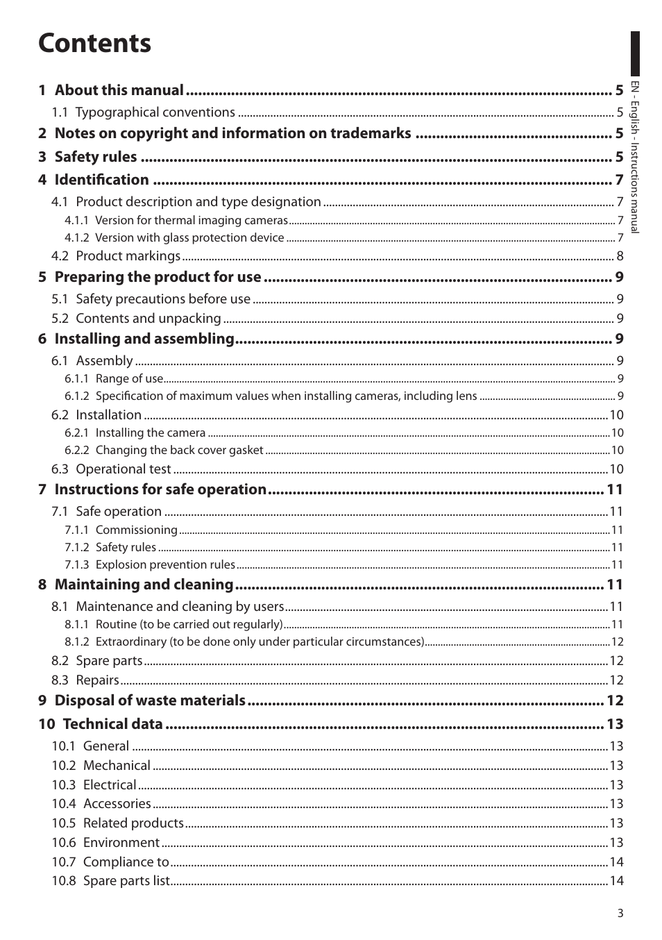 Videotec EXH User Manual | Page 5 / 114