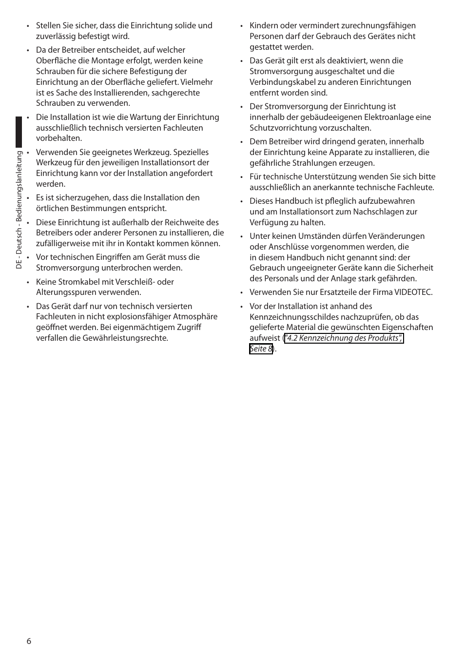 Videotec EXH User Manual | Page 74 / 114