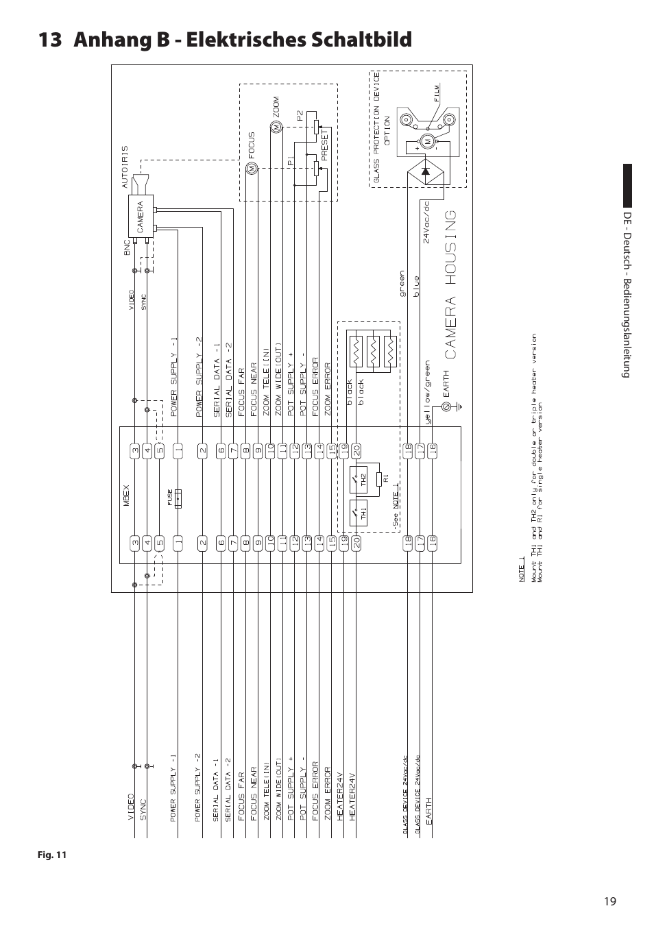 13 anhang b - elektrisches schaltbild | Videotec EXH User Manual | Page 87 / 114