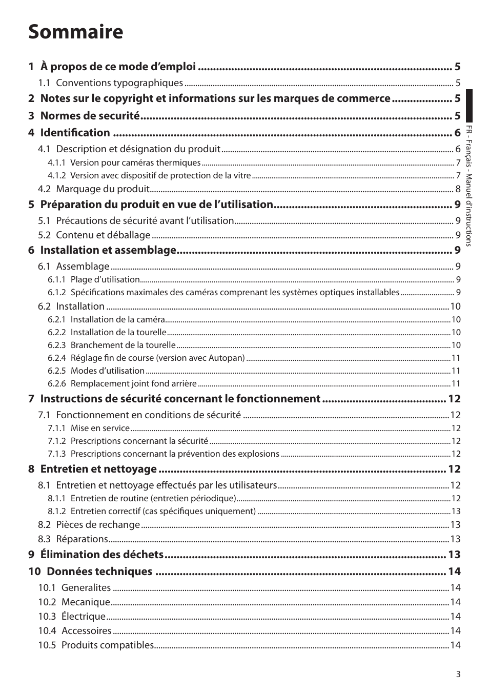 Sommaire | Videotec EXPT User Manual | Page 49 / 114