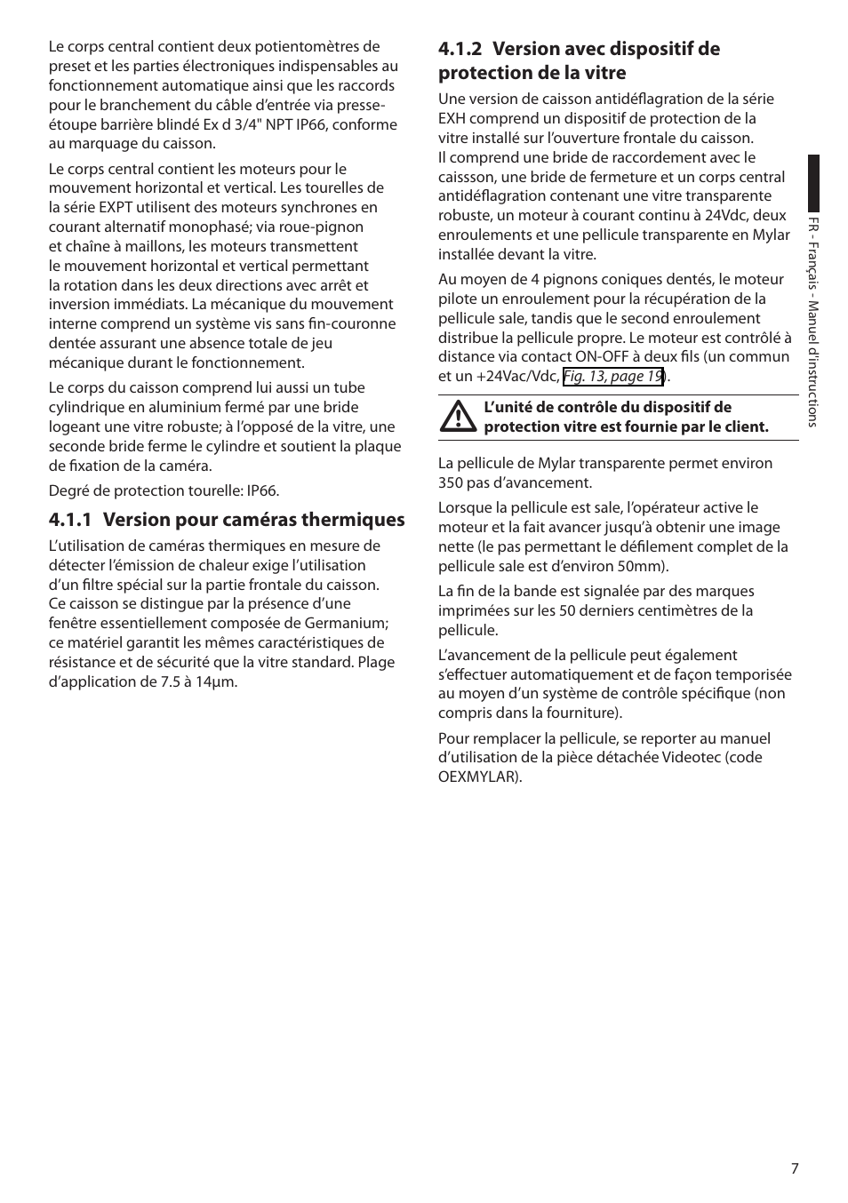 1 version pour caméras thermiques | Videotec EXPT User Manual | Page 53 / 114