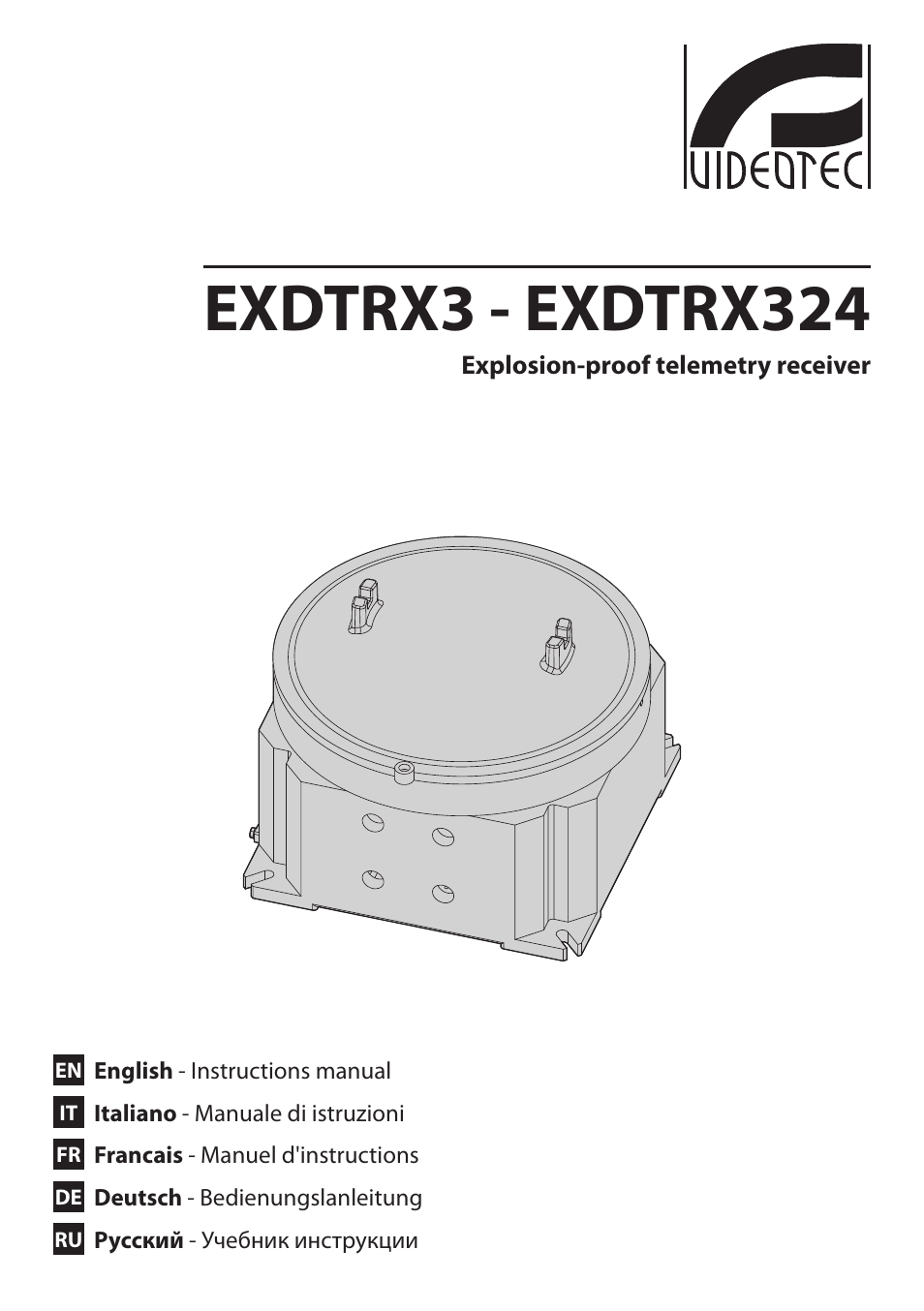 Videotec EXDTRX User Manual | 124 pages