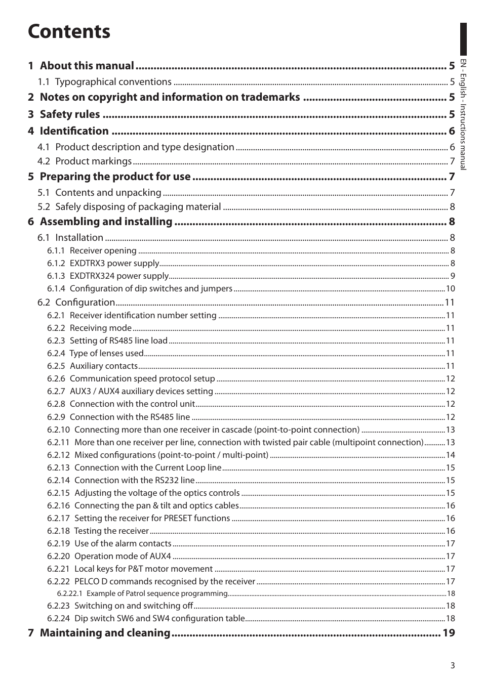 Videotec EXDTRX User Manual | Page 5 / 124