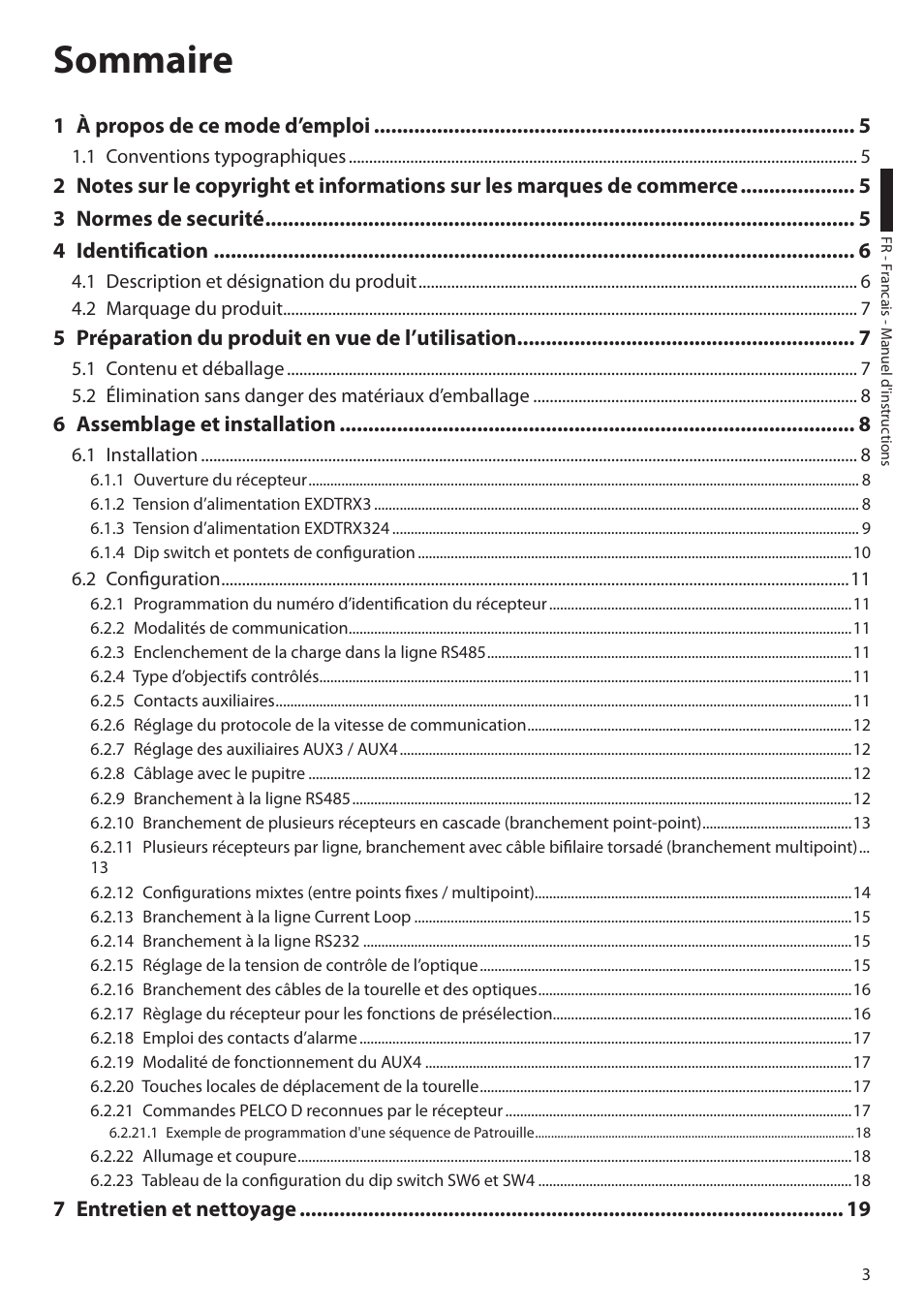 Sommaire | Videotec EXDTRX User Manual | Page 53 / 124
