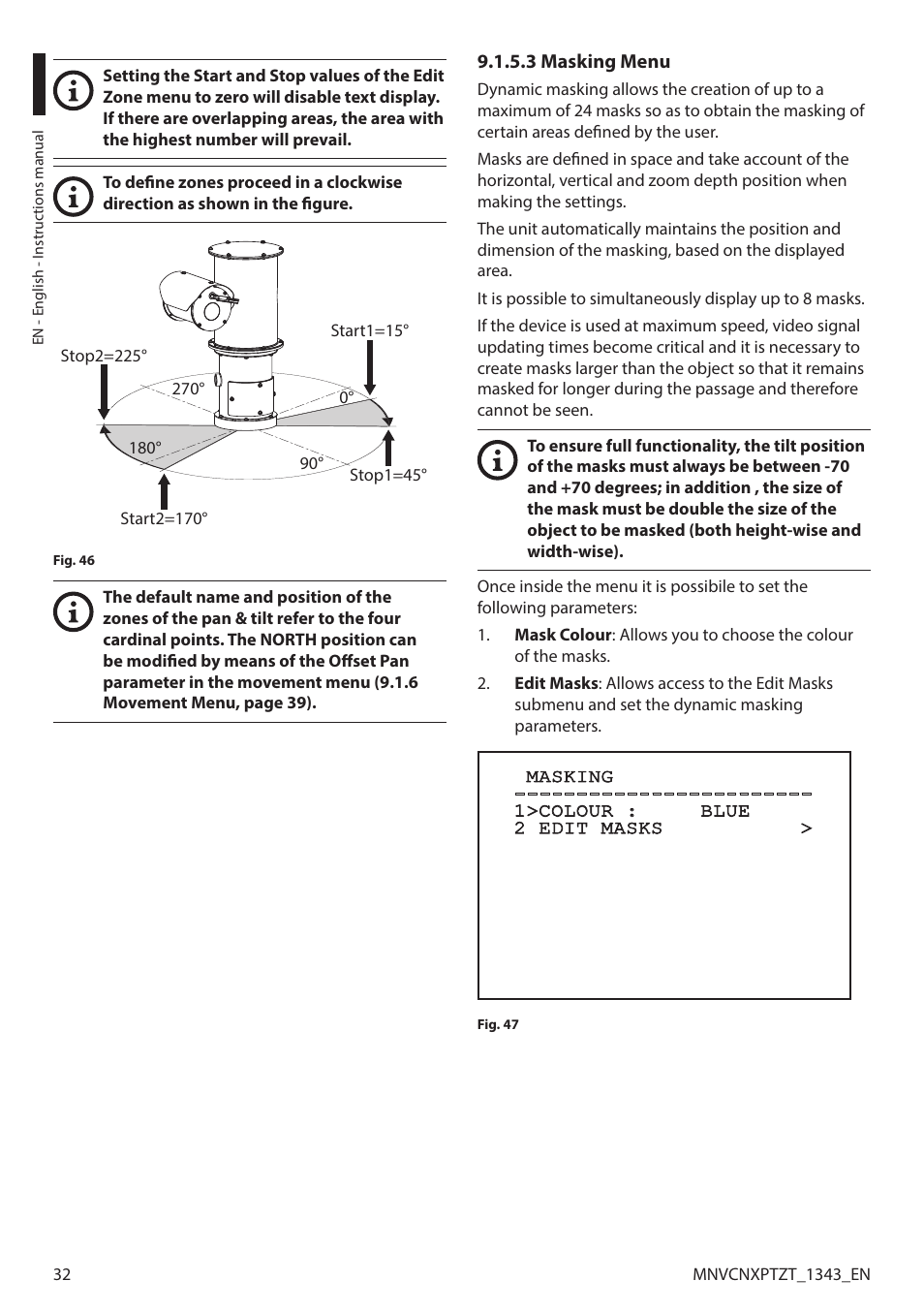 3 masking menu | Videotec NXPTZT User Manual | Page 32 / 76