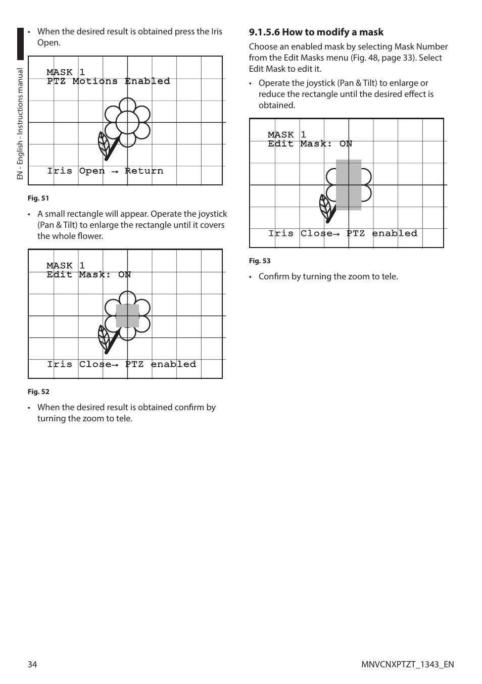 6 how to modify a mask | Videotec NXPTZT User Manual | Page 34 / 76