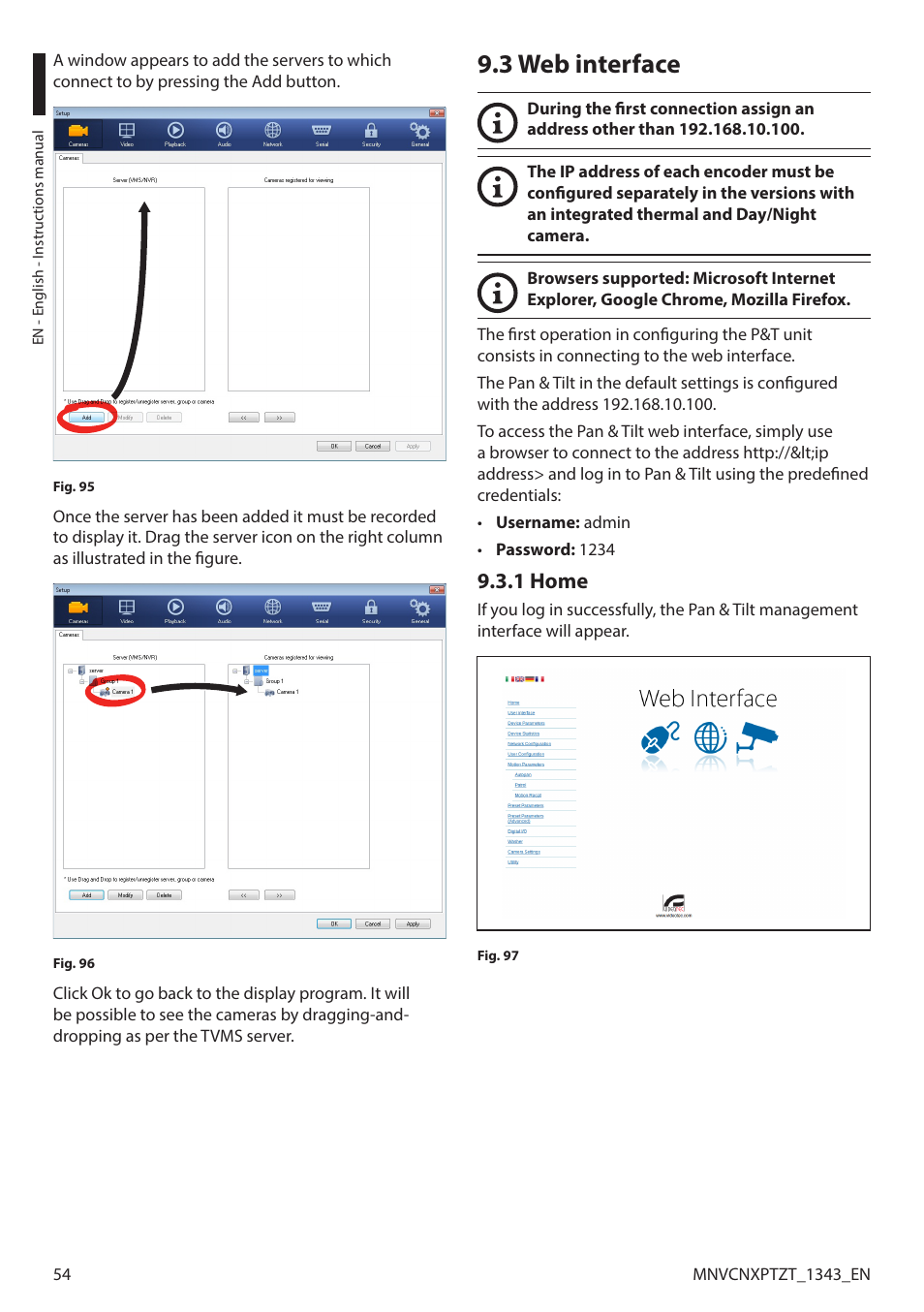 3 web interface, 1 home | Videotec NXPTZT User Manual | Page 54 / 76