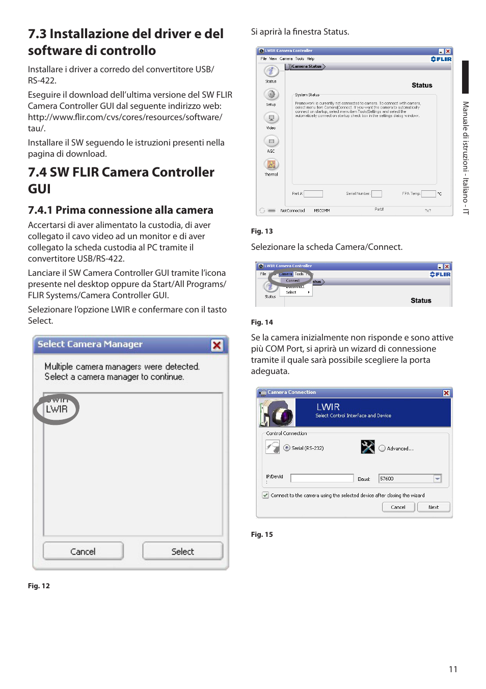 4 sw flir camera controller gui, 1 prima connessione alla camera | Videotec NTC User Manual | Page 29 / 68