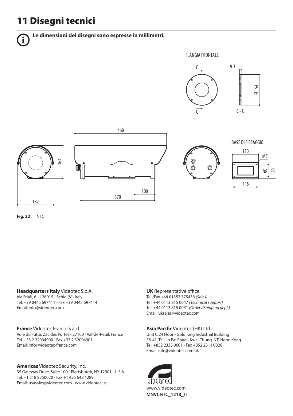 11 disegni tecnici | Videotec NTC User Manual | Page 34 / 68