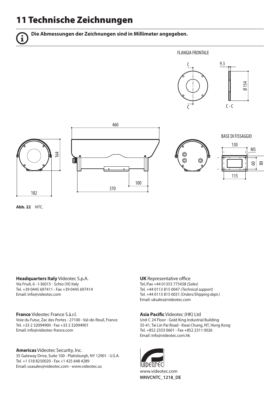 11 technische zeichnungen | Videotec NTC User Manual | Page 66 / 68