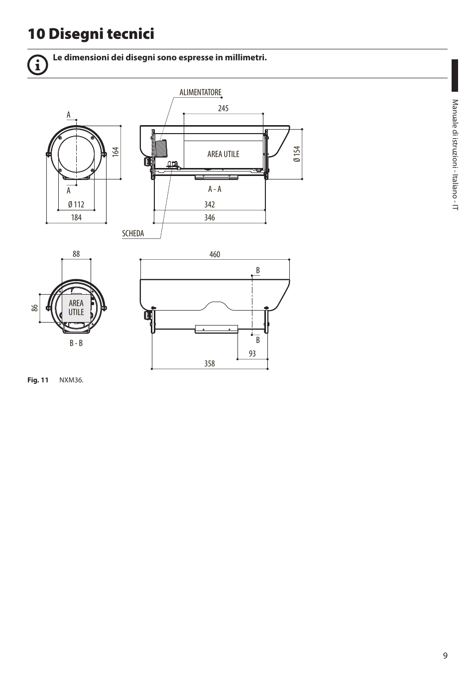 10 disegni tecnici | Videotec NXM36 User Manual | Page 21 / 44