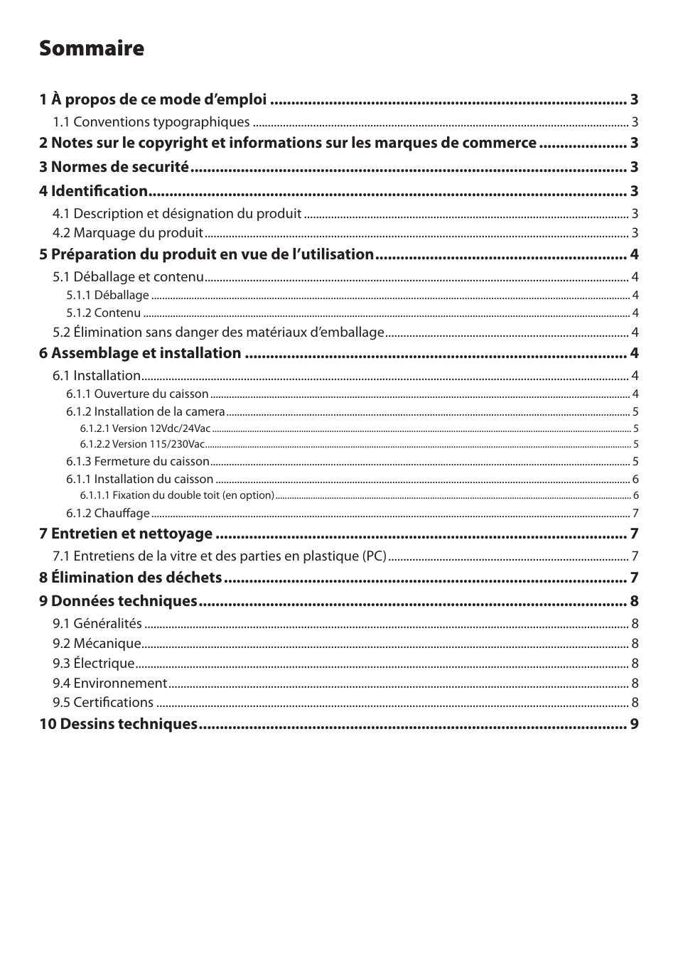 Sommaire | Videotec NXM36 User Manual | Page 24 / 44