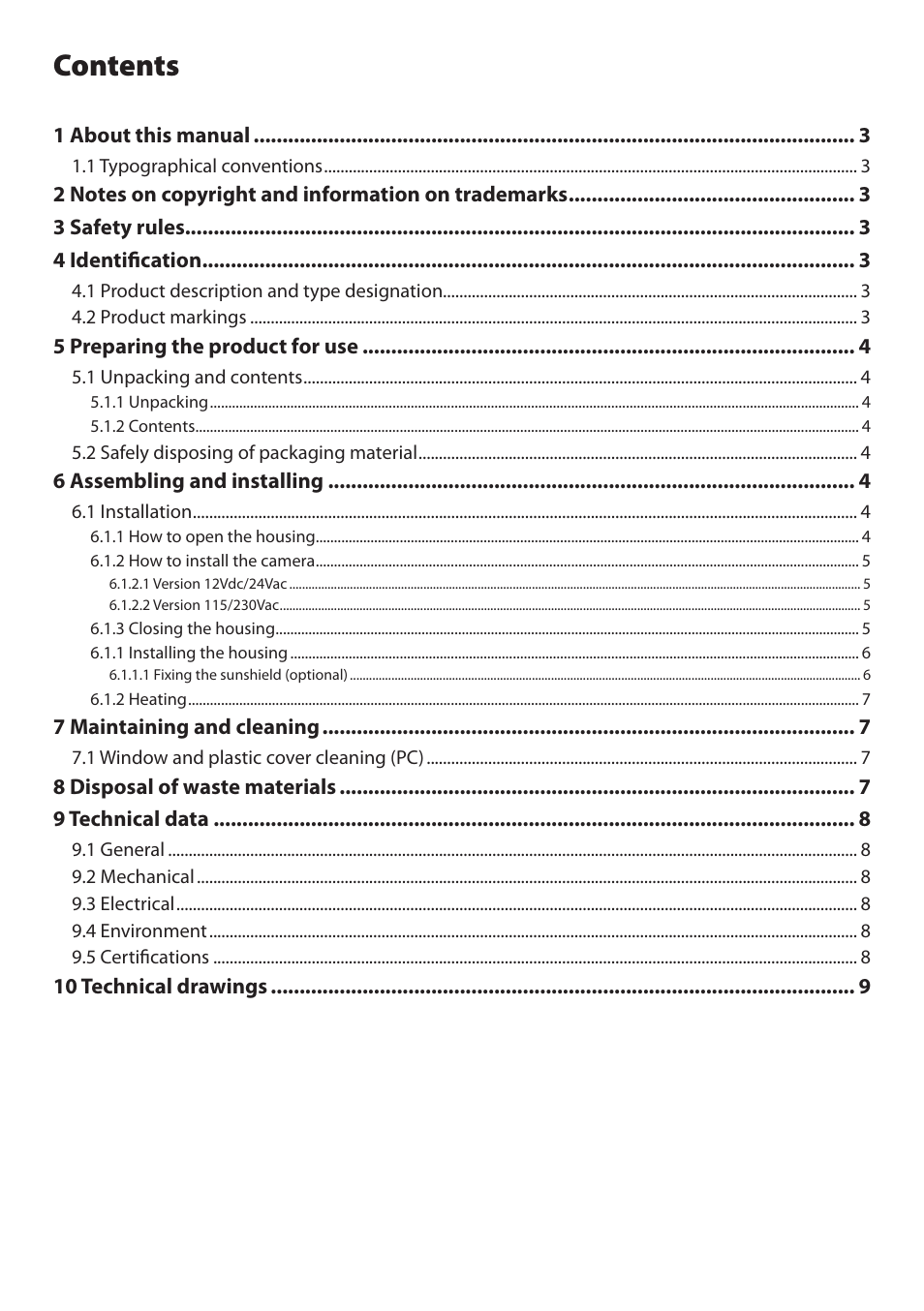 Videotec NXM36 User Manual | Page 4 / 44