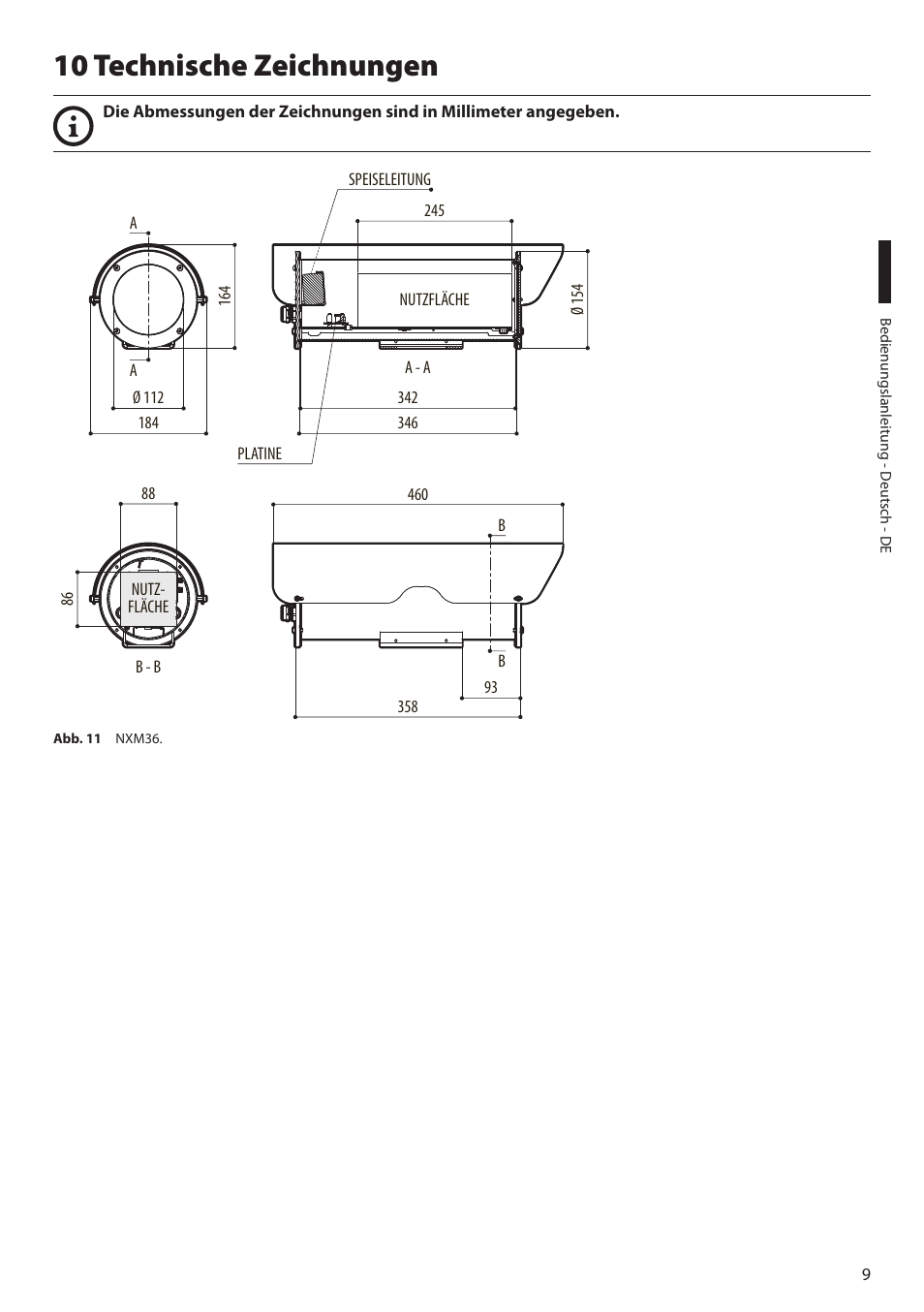 10 technische zeichnungen | Videotec NXM36 User Manual | Page 41 / 44